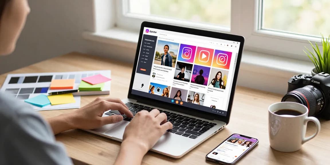 Using the Spector Instagram downloader to save vibrant content, including photos and reels.