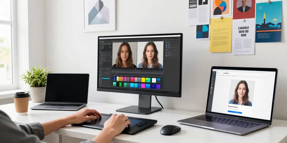 Background removal process at rmbg.pro showcased in a modern workspace