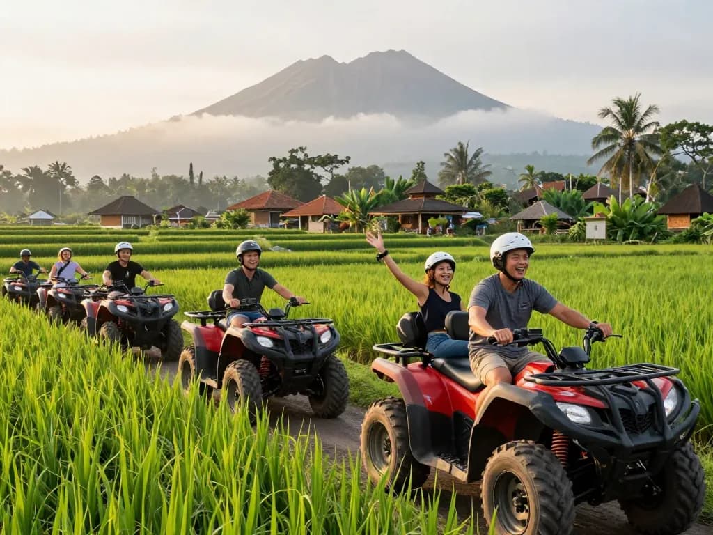 Experience unforgettable adventures as you find Bali tour packages for ATV rides through stunning rice fields.