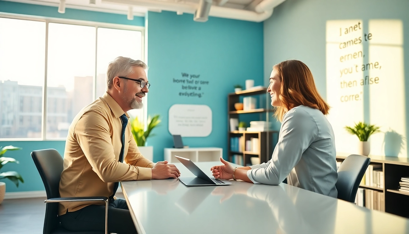 Career coaching session between a professional coach and client, discussing pathways to success.