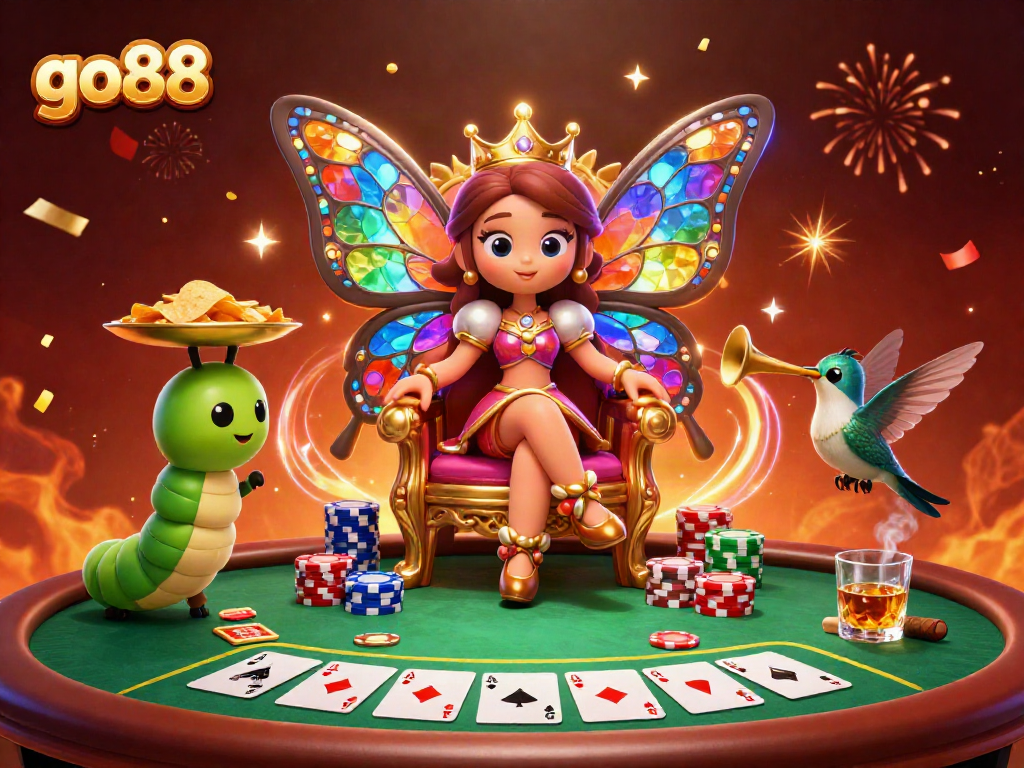 Play exciting casino games at go88, featuring vibrant characters and thrilling poker elements.