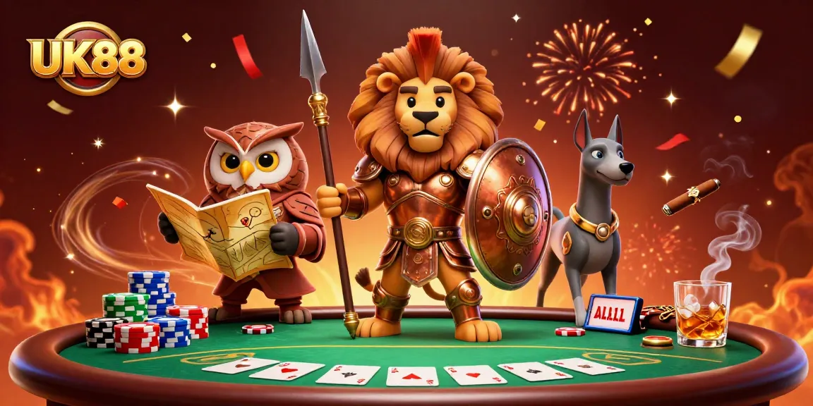 Experience thrilling gameplay at UK88 casino with vibrant 3D characters and engaging poker elements.