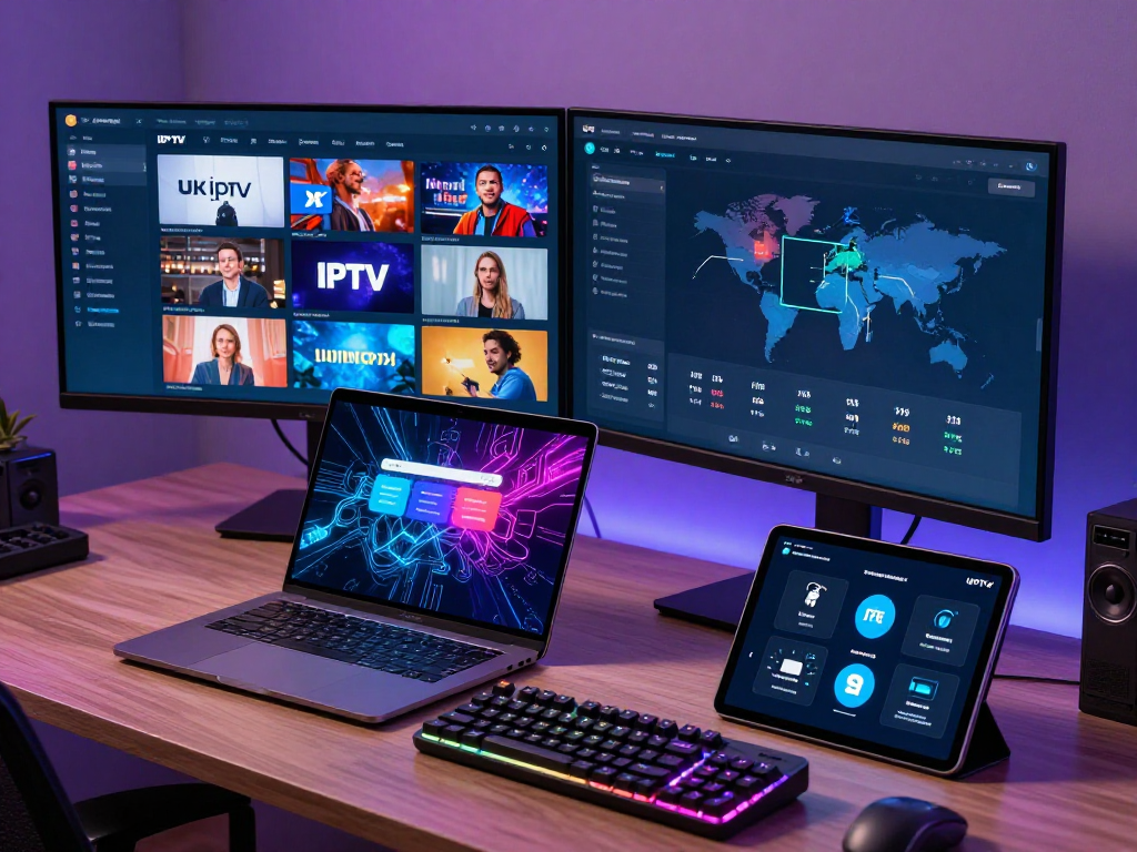 UK IPTV reseller panel dashboard demonstrating innovative software solutions, cloud computing, and digital platforms.