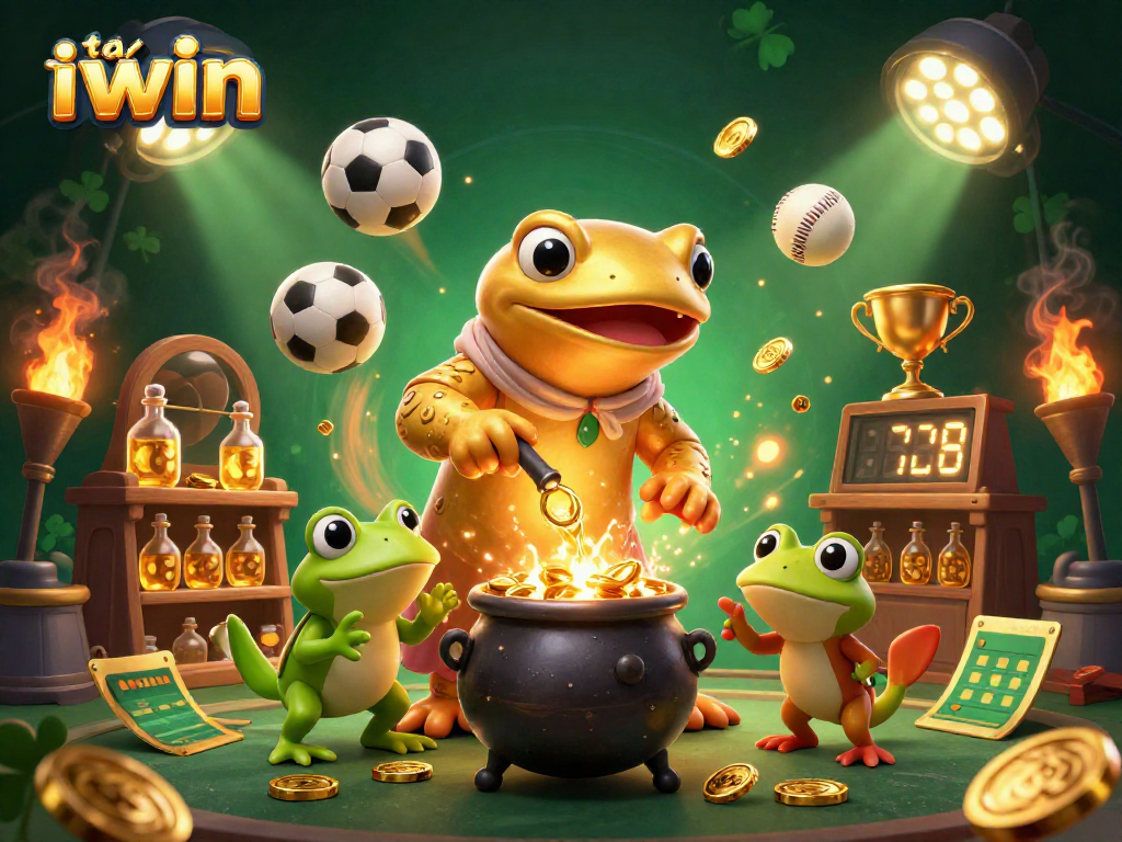 Experience the magic in tải iwin as the alchemist transforms base metals into winning gold coins in a vibrant scene.