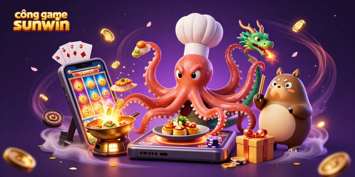 Engage with cổng game sunwin through vivid imagery of vibrant casino elements and characters