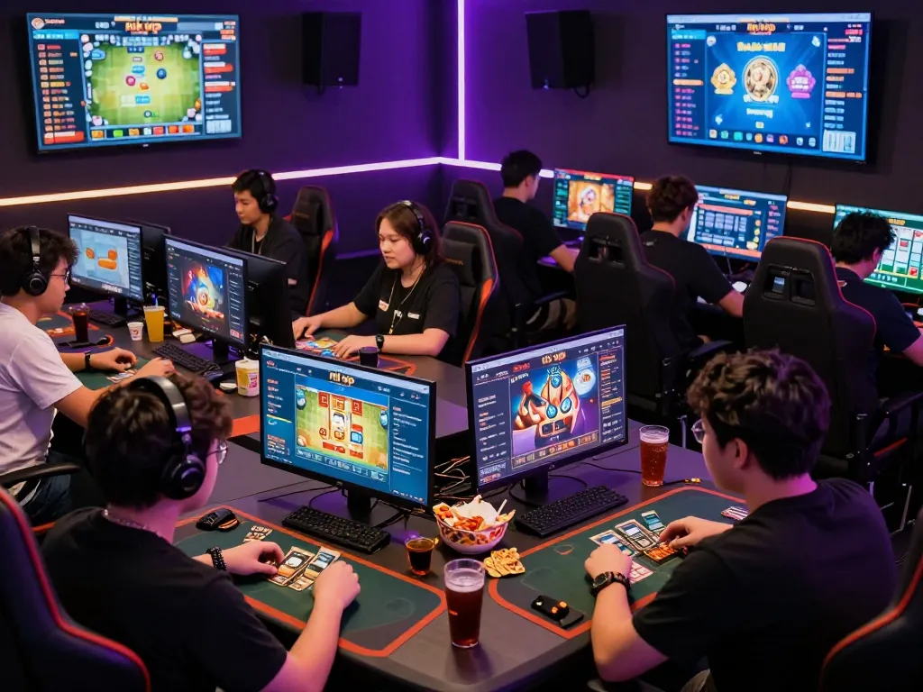 Exciting multiplayer gaming session on the rik vip platform with players and colorful displays.