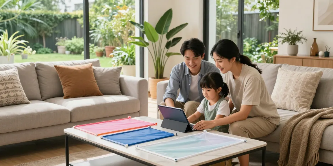 Engaged family exploring Sineklik fiyatları options in a cozy living room.