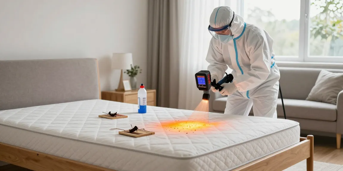 Bed bug heat treatment in Milwaukee home by a professional exterminator.