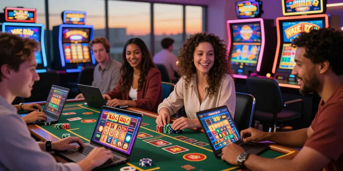 Xocdia88 online gaming atmosphere with diverse players enjoying digital casino games